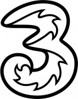 Three logo in black