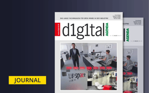 Cover of d1g1tal AGENDA magazine featuring camLine forum 2022 wrap-up, highlighting digital transformation in the industry.