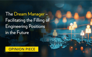 Opinion piece banner featuring a digital representation of connected human icons symbolizing workforce planning and engineering recruitment.